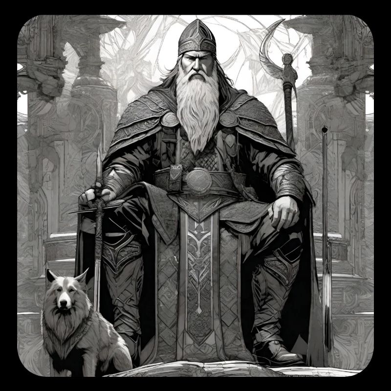 Stolzer Wikinger Krieger Germane mit Schwert