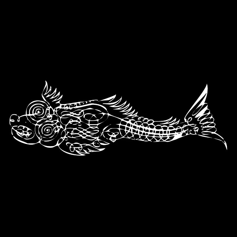 Calligraphie pêcheur pêche poisson