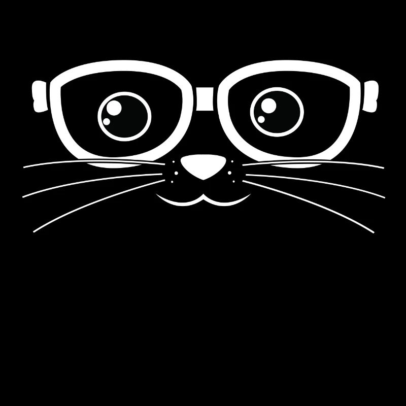 Visage de chat avec des lunettes.