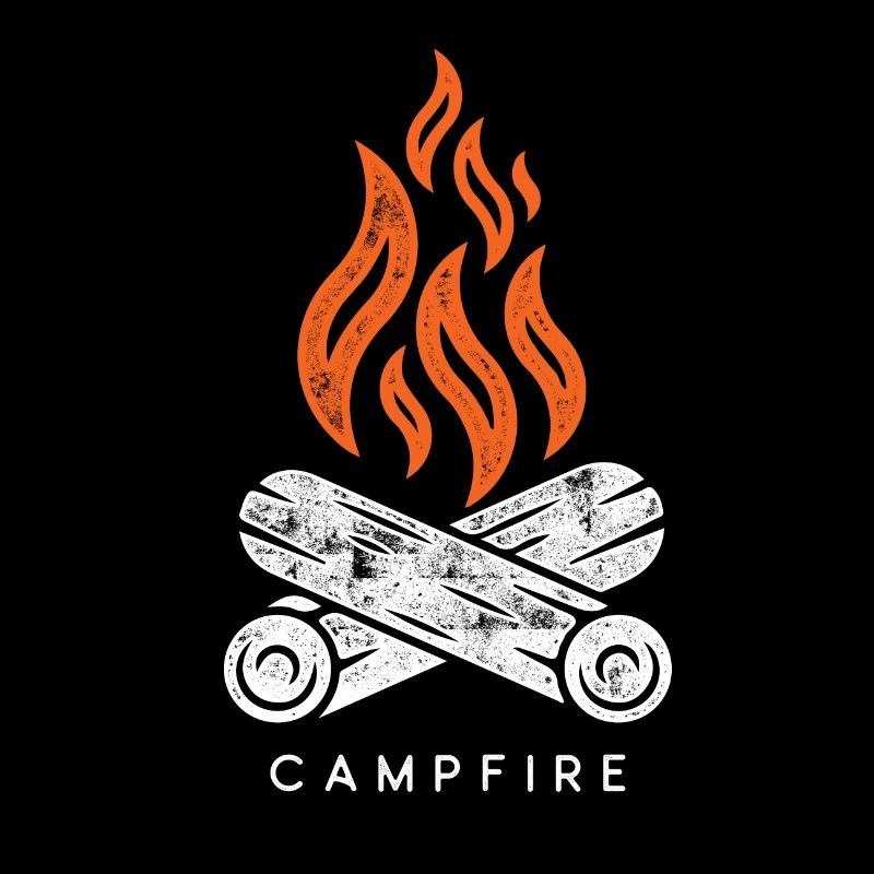 Feu de camp en bois