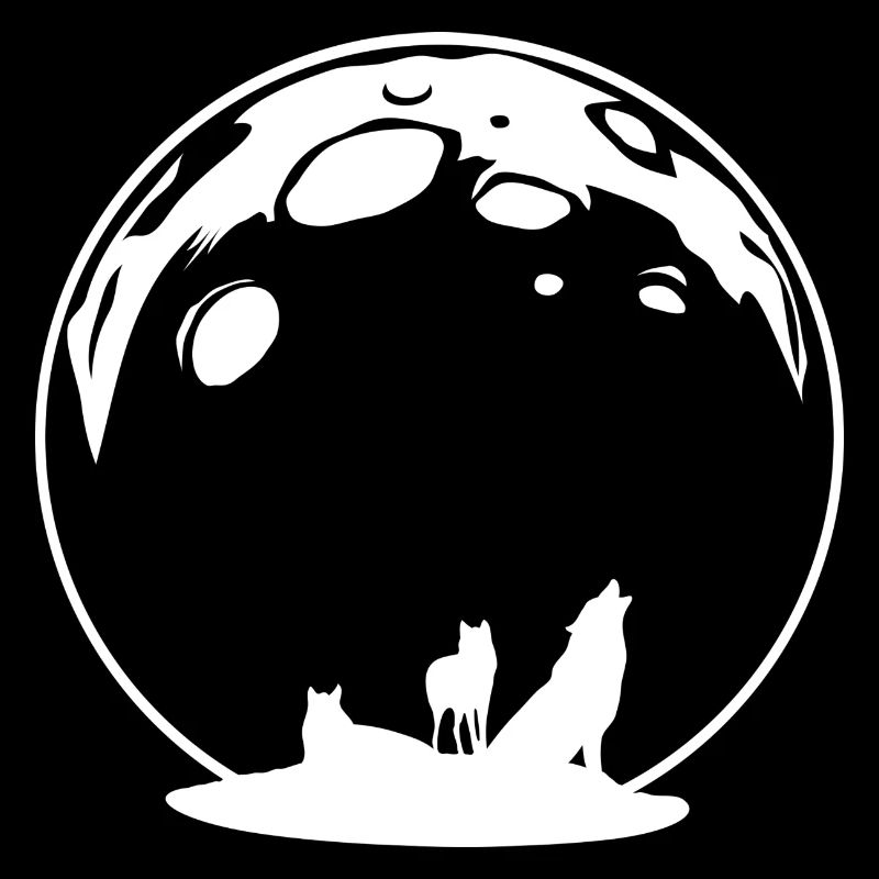 Moon with wolves