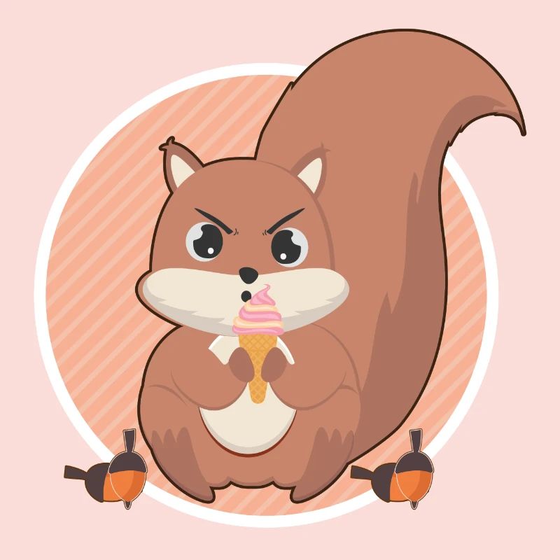 Eichhörnchen schleckt Eis