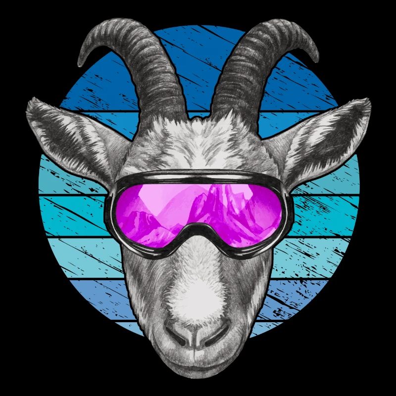 Drôle de chèvre avec des lunettes de ski