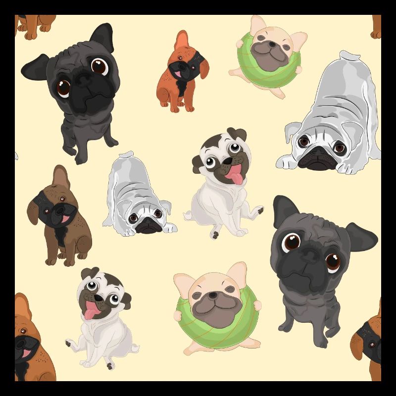 Conception de carlins pour les amoureux des chiens