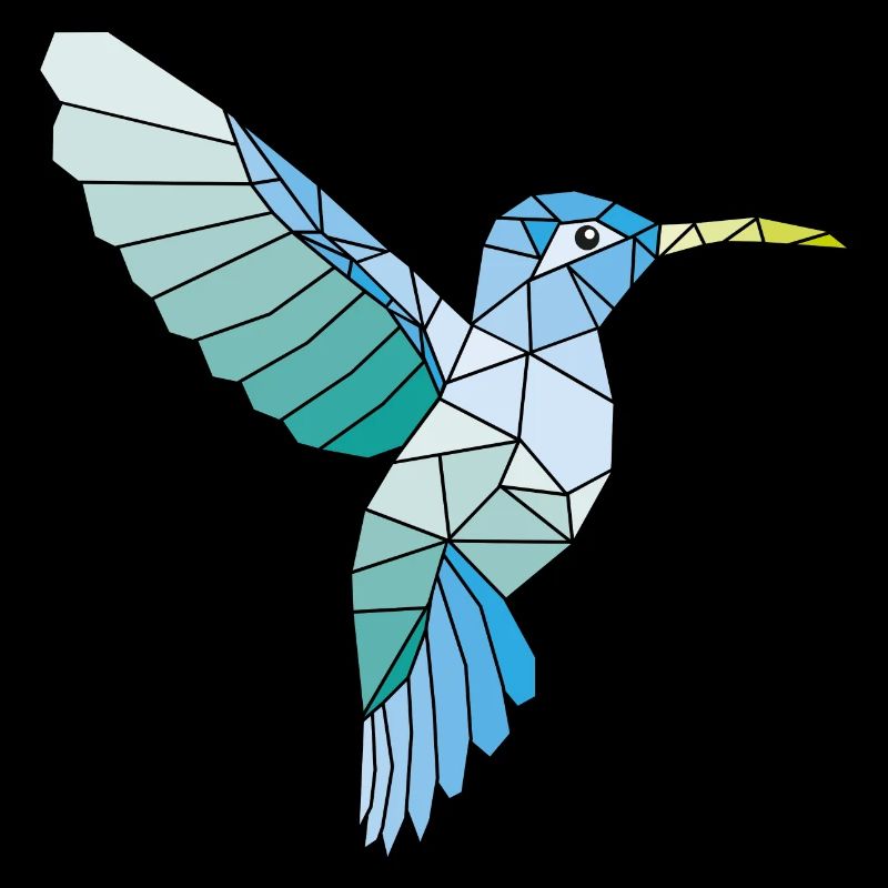 Hummingbird geometric blue