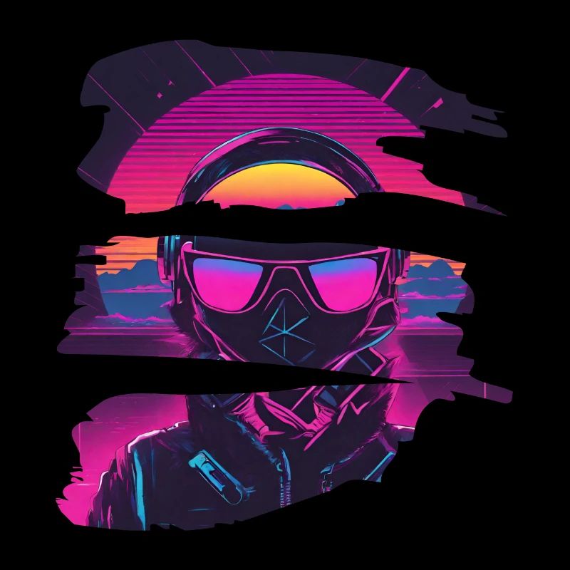 Retro Synthwave 80s Racer Driver