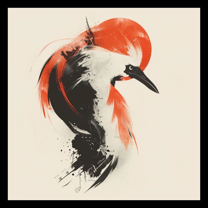 Buntes Vogel Tier Minimalistisches Kunstwerk