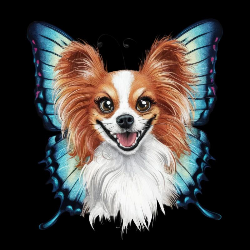 Dessin animé Papillon chien avec des ailes de papillon