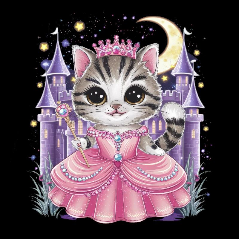 Chat en robe de princesse