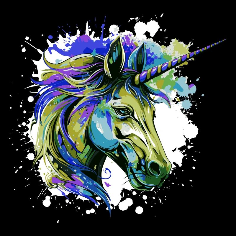 Portrait De Tête De Licorne Coloré