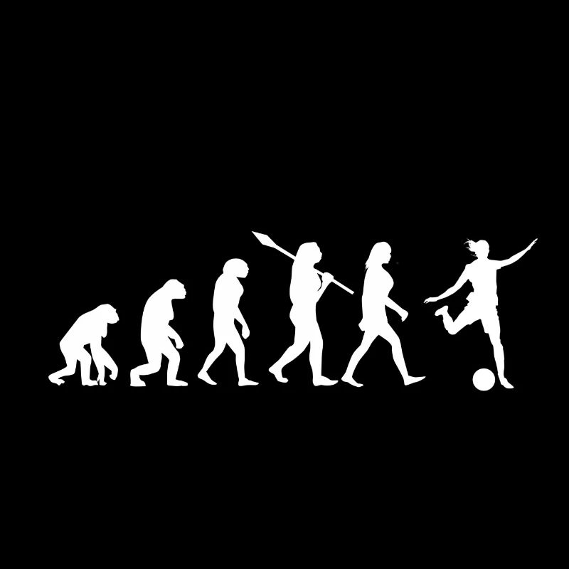 Evolution Fussball Frau Geschenkidee