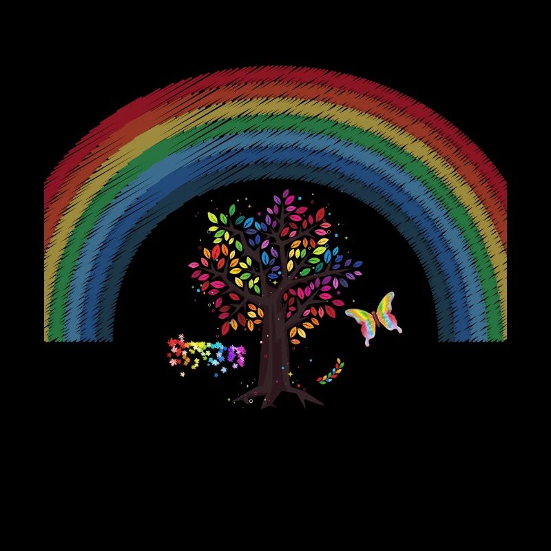 Love Rainbow Rain tree sticker
