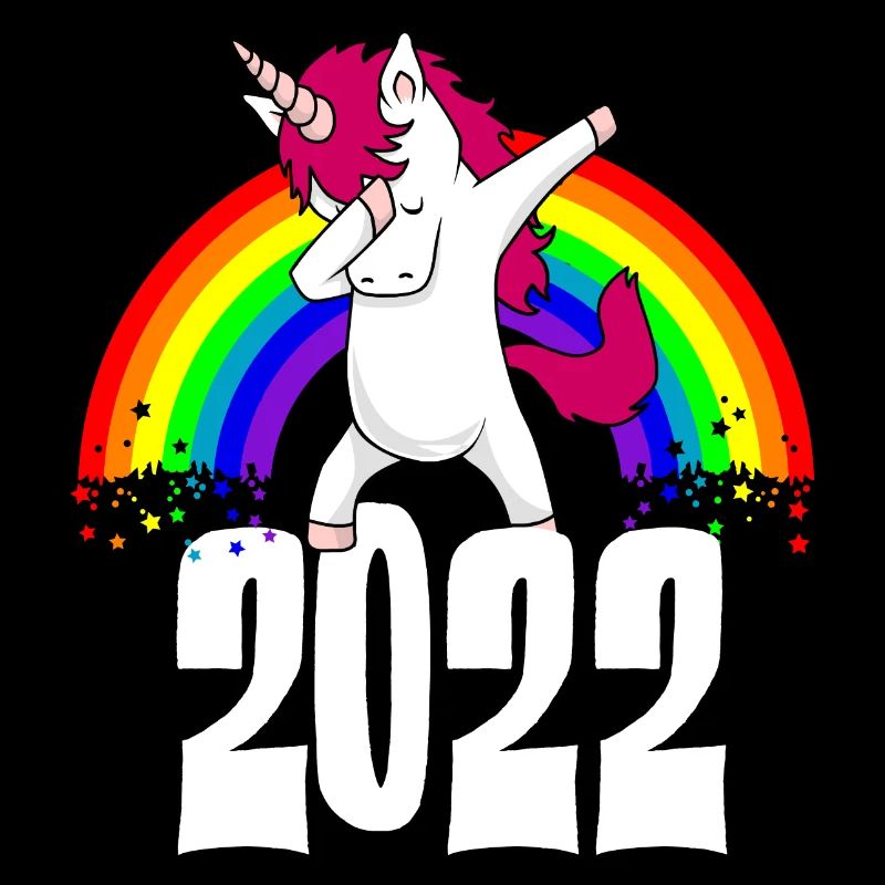 Dabbing Unicorn 2022 Rainbow Funny New Year
