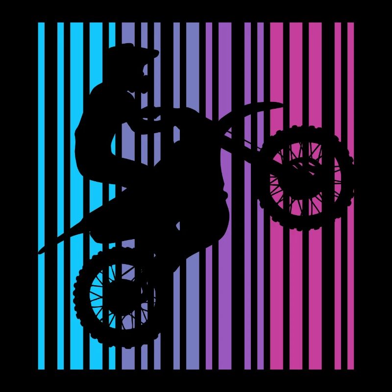 Motorrad Strichcode Motorradfahrer Motocross