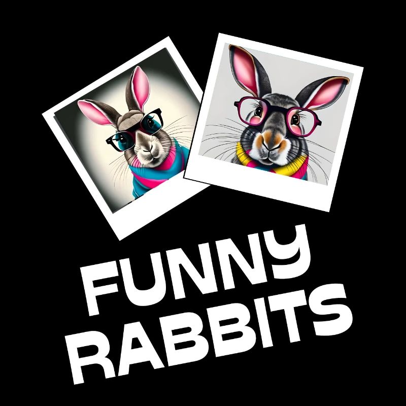 Funny rabbit funny glasses happy easter day