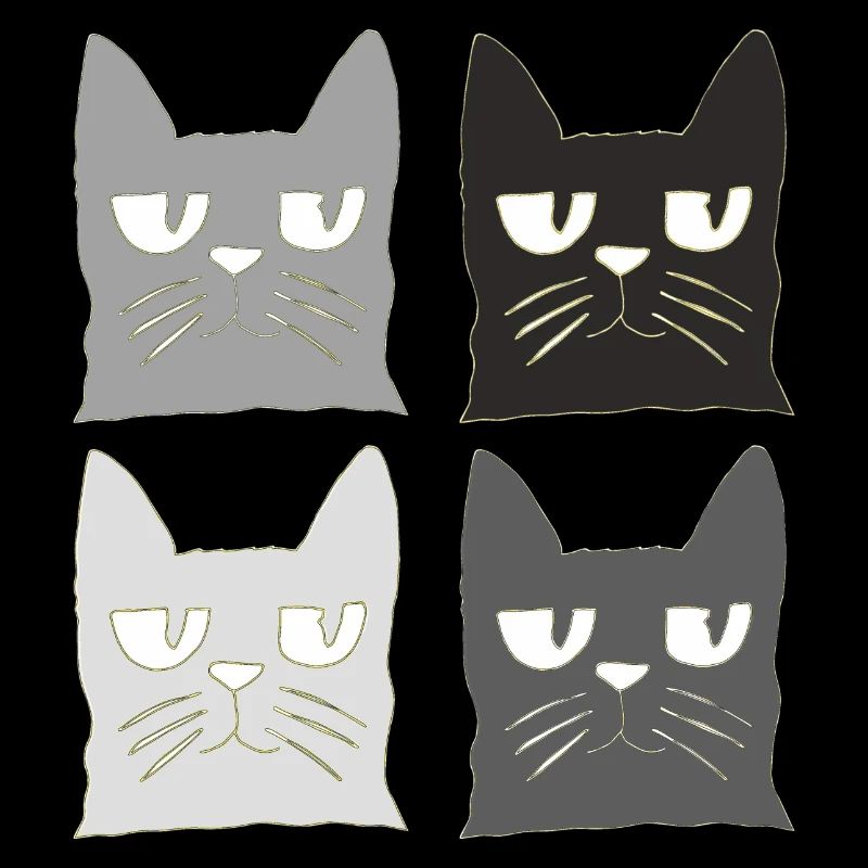 Chats Noir Gris
