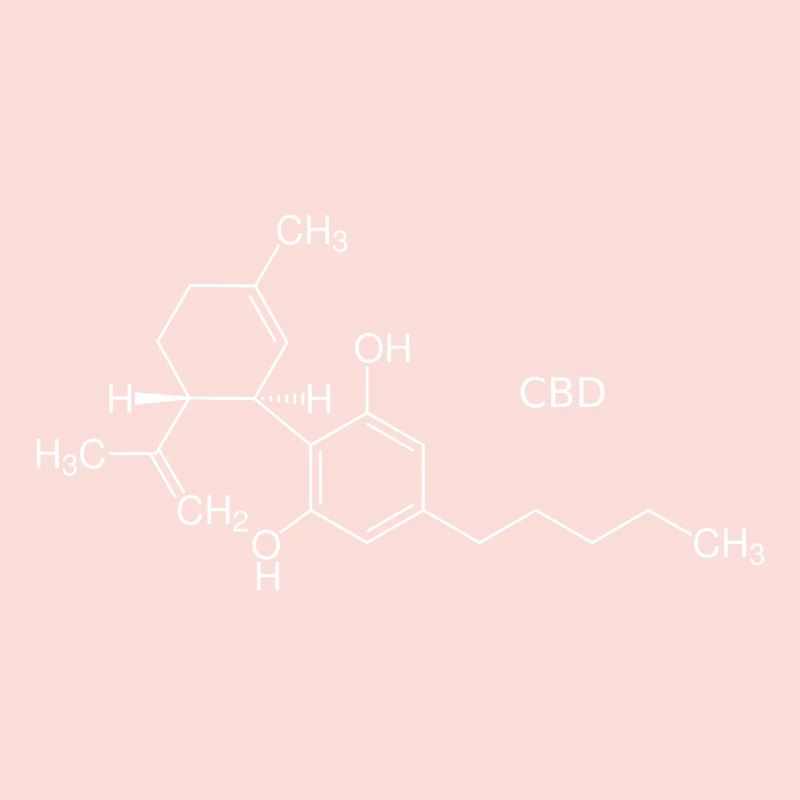 CBD molecule - white with name