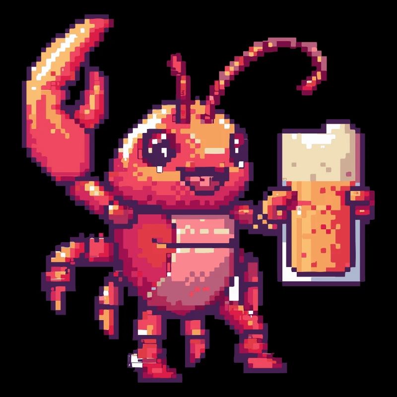 Hummer Krebs Pixel Bier