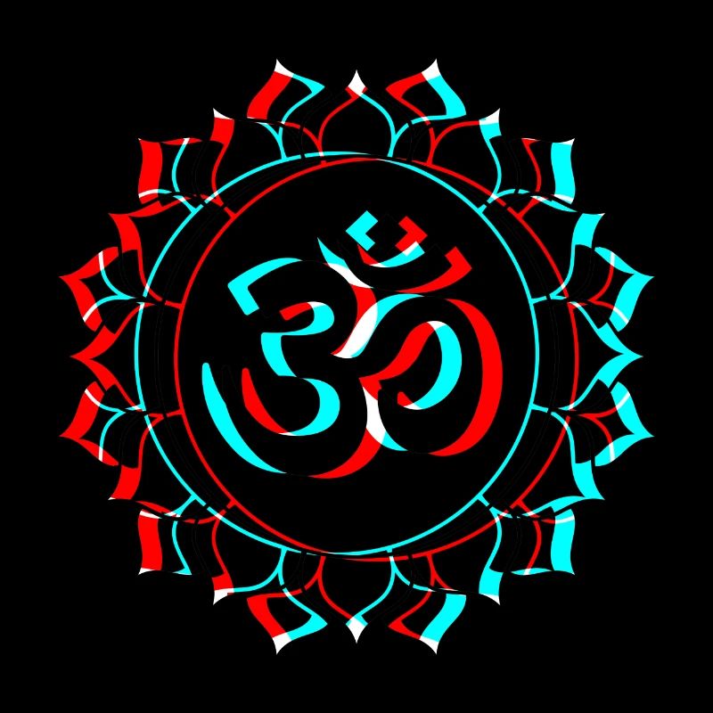 Om Goa 3d effet lettrage fleur de lotus
