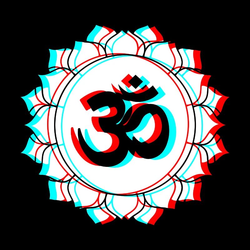 Om Goa 3d effet lettrage fleur de lotus
