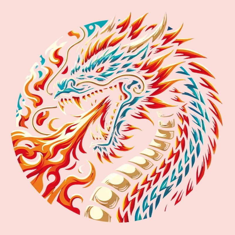 Bunter Feuerdrache