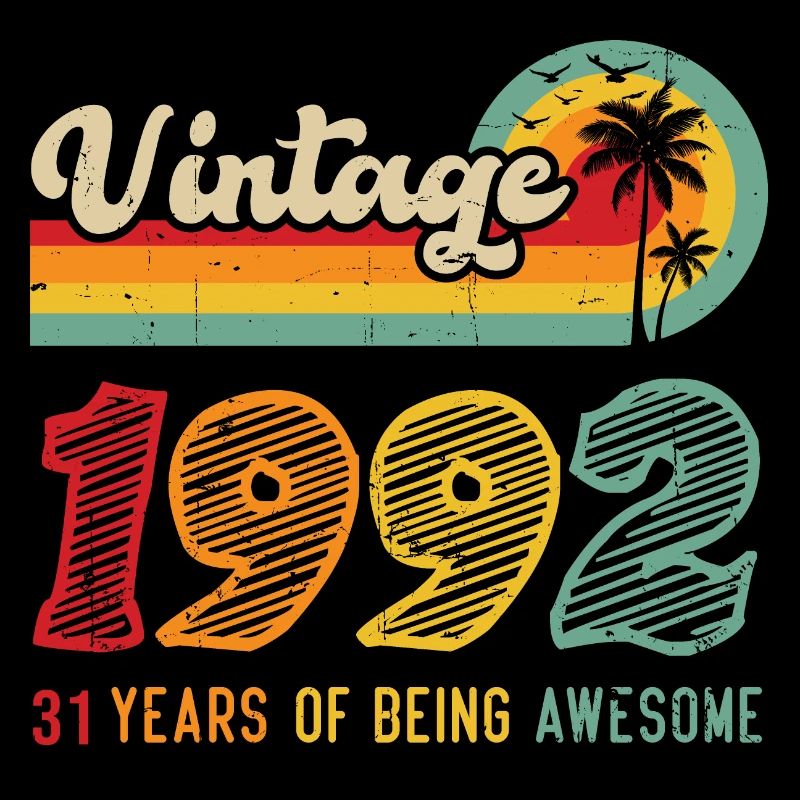Vintage 1992, birthday gift 31 years