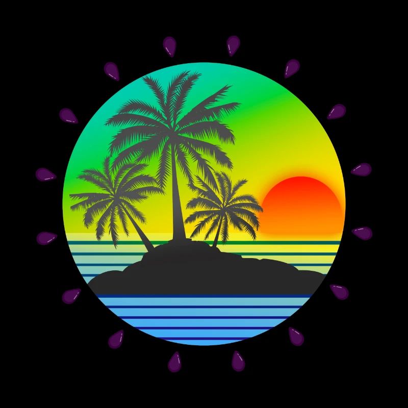 Belle image de l’île avec des rayons de soleil. Motif de vacances