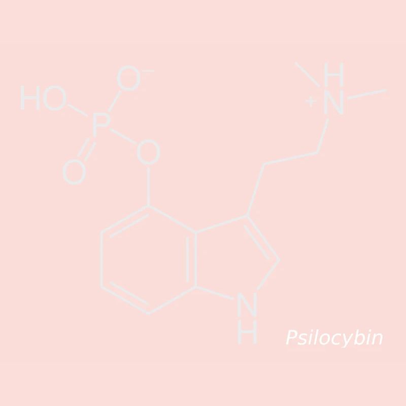 Molécule de psilocybine - blanche avec nom