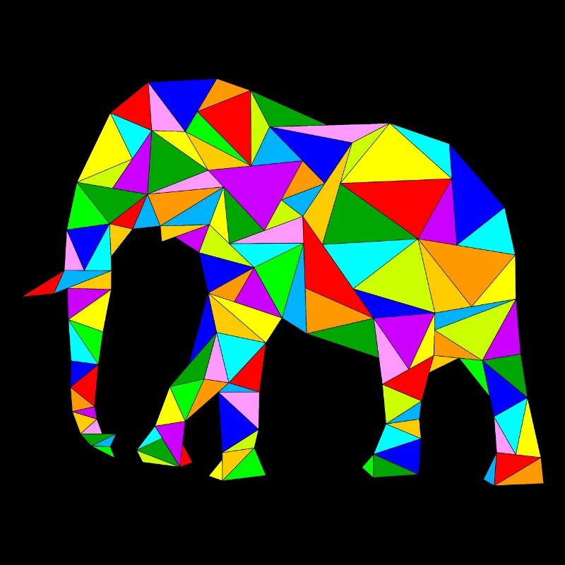 kunterbunter Polygon Elefant