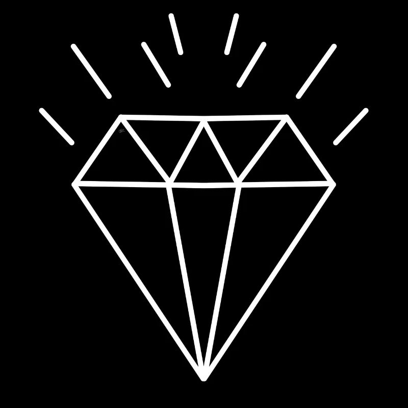 Diamant im Stil old Tattoo 3D-Effekt