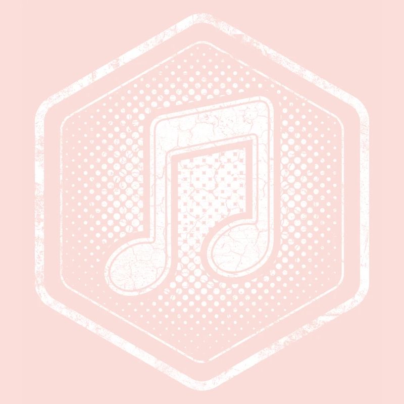 Musiknote Hexagon Logo mit coolem Effekt