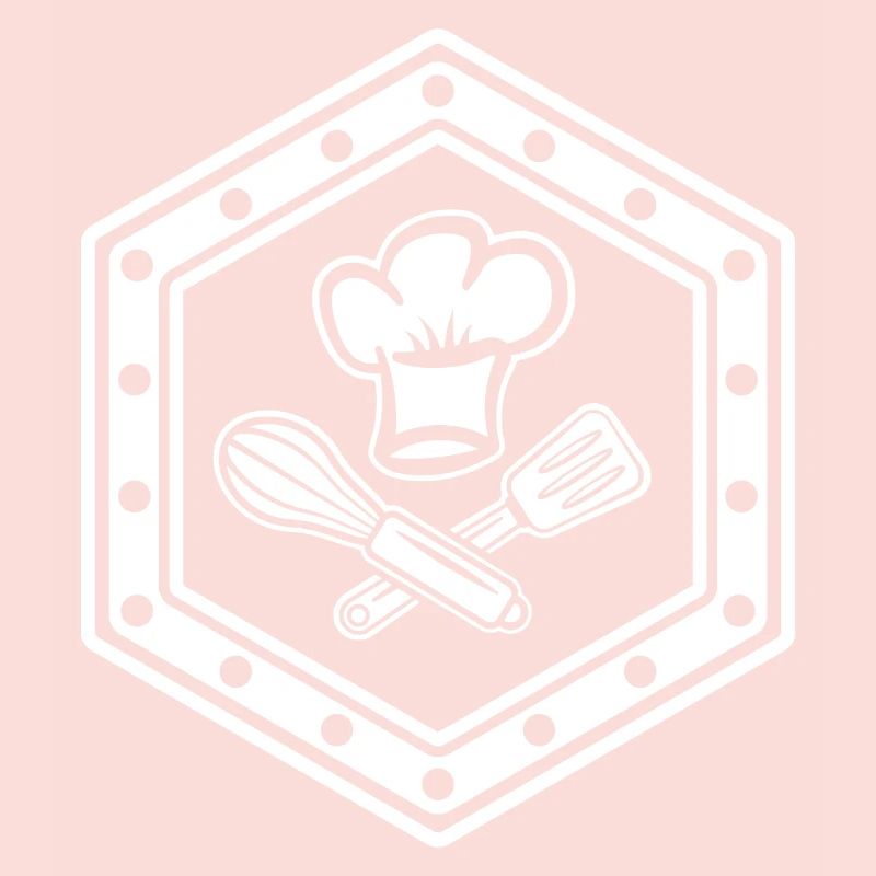 Stylish hexagonal symbol for cool chefs