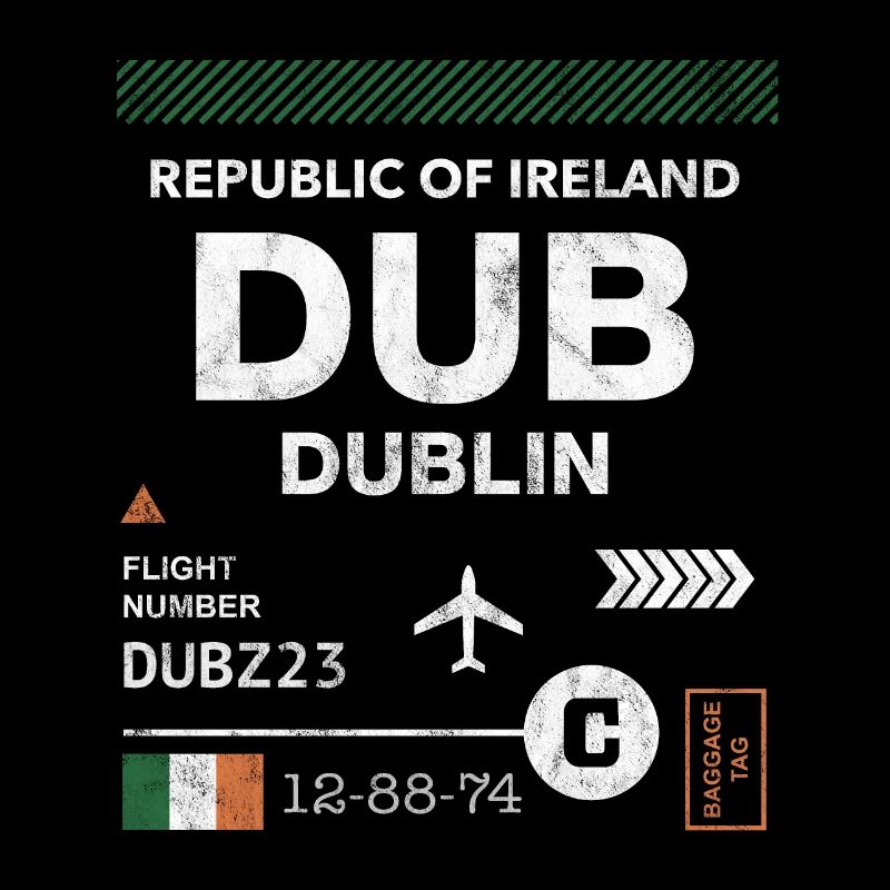 Étiquette d’aéroport de Dublin