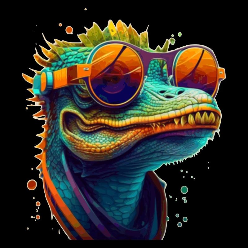 Kroko oder Alligator mit Sonnenbrille im Sommer
