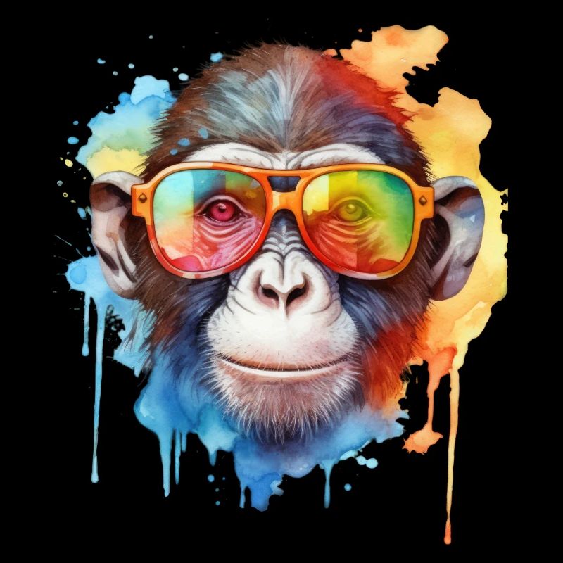 Singe cool coloré avec des lunettes de soleil