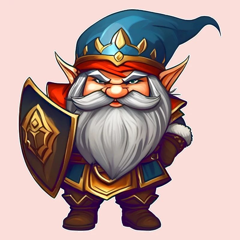 Little grumpy dwarf warrior leprechaun gnome