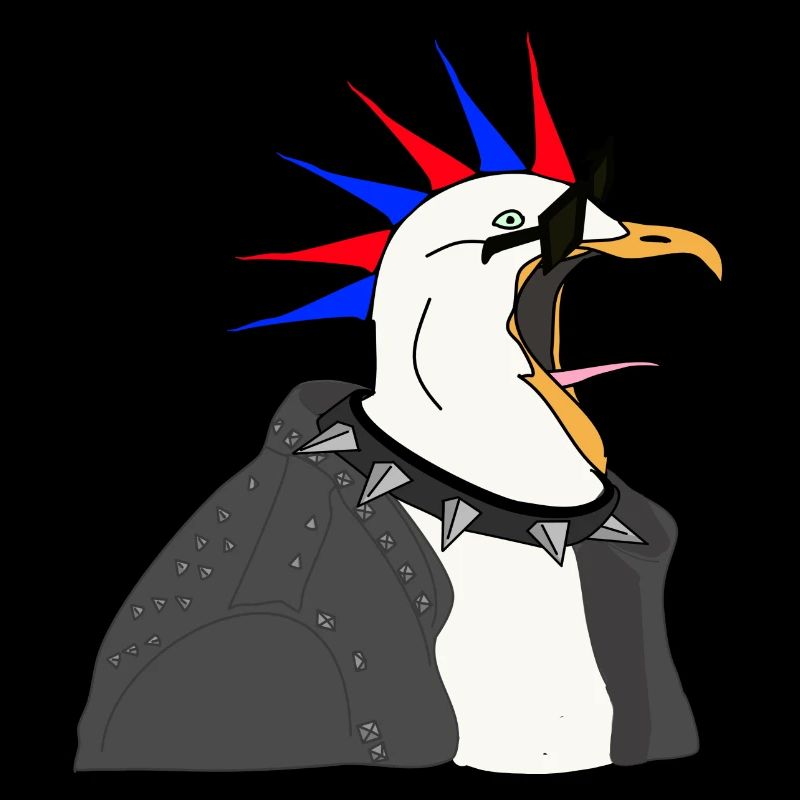 punker möwe lederjacke sonnenbrille