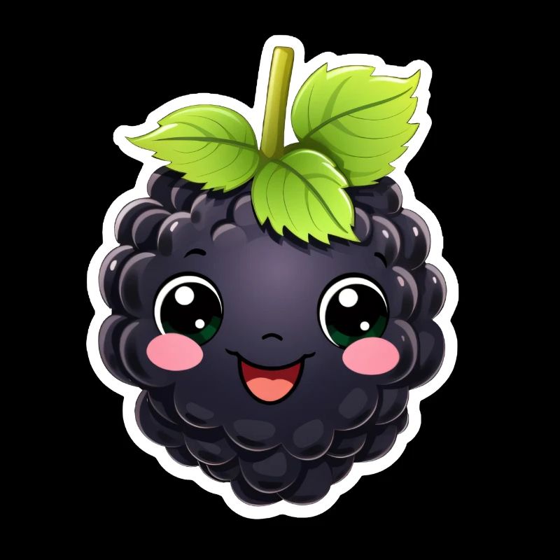 Brombeere kawaii süß