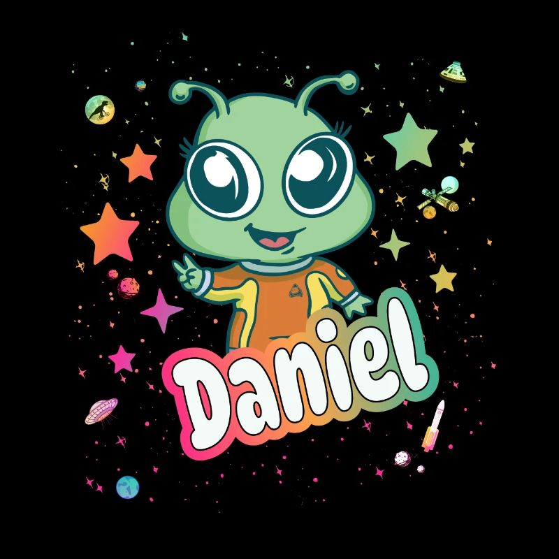 DANIEL - Beautiful boy name with cute alien