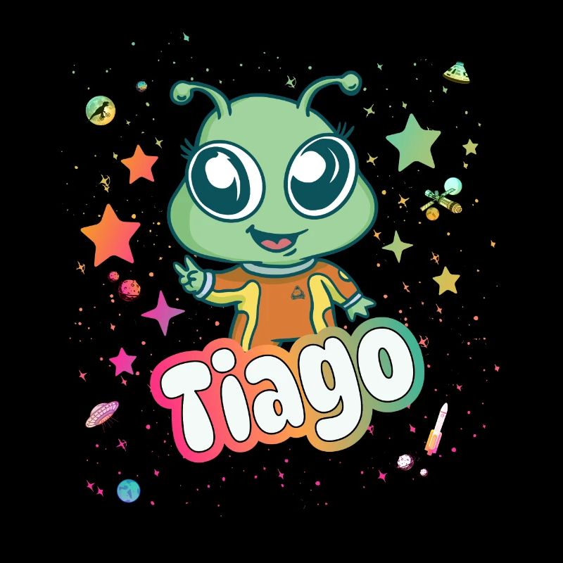 TIAGO - Schöner Junge Name mit süßem Alien