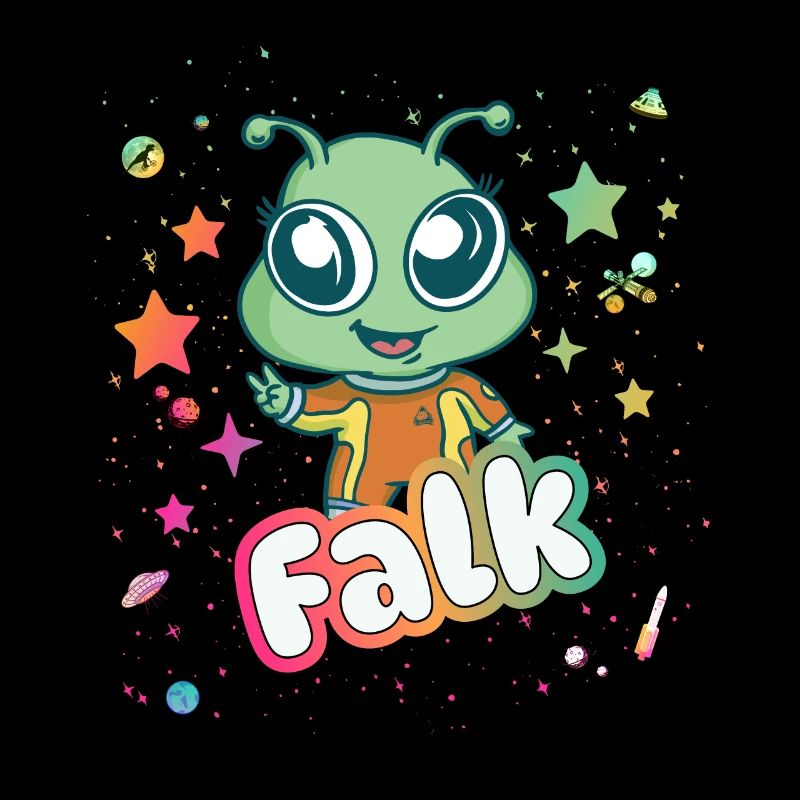 FALK - Beautiful boy name with cute alien