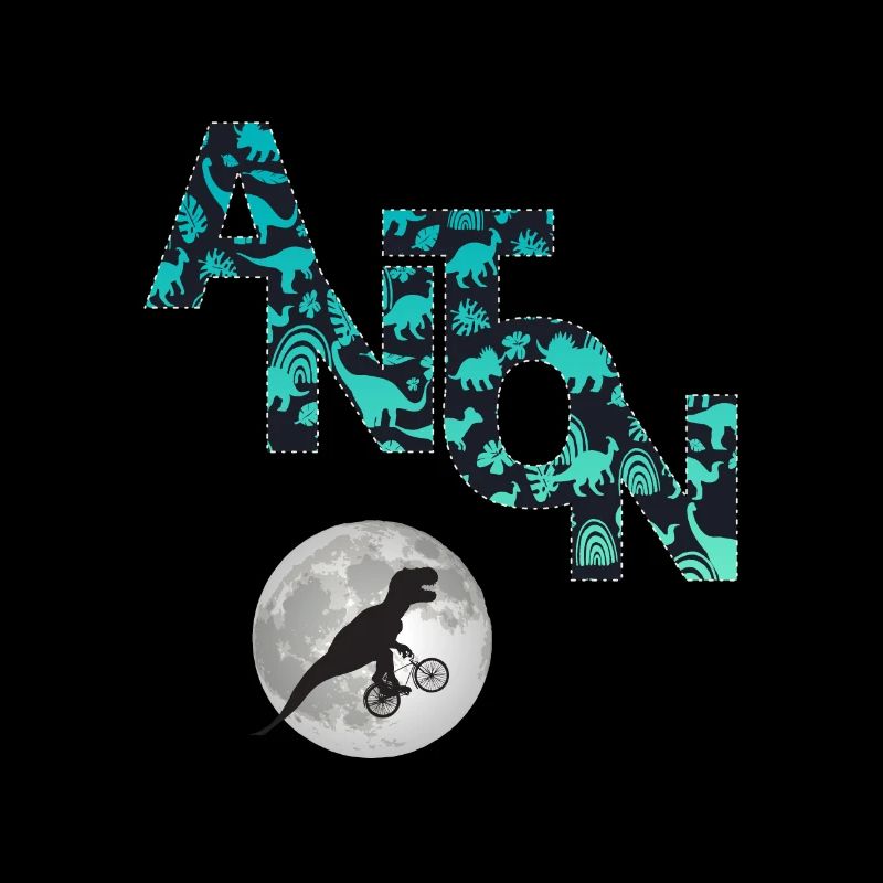 ANTON - Beautiful boy name with dinosaur