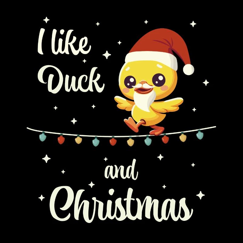Weihnachts Ente auf einer Lichterkette