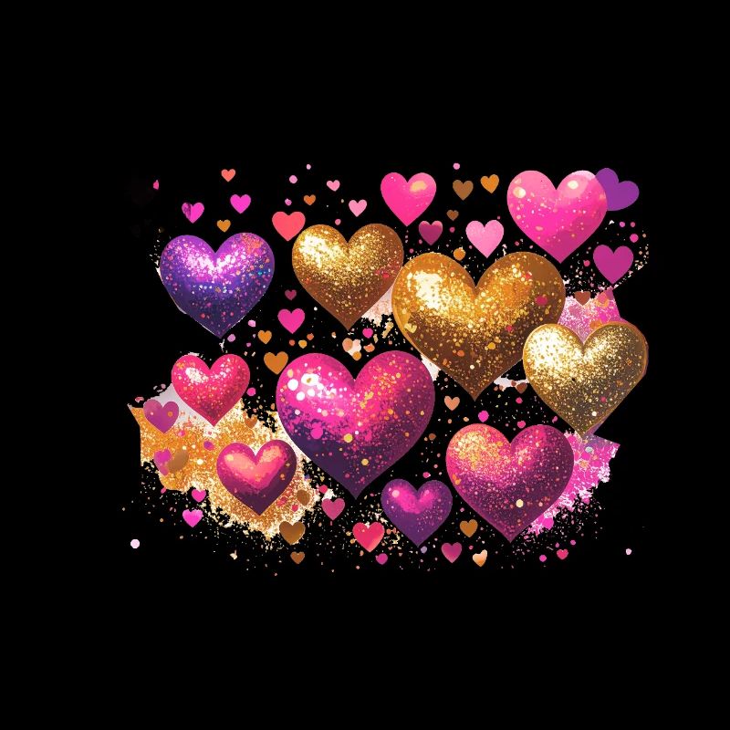 coeurs,or,rose,graffiti,coeur
