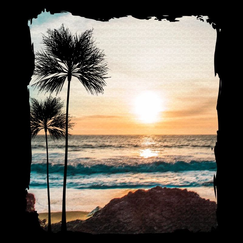 Sunset with palm trees