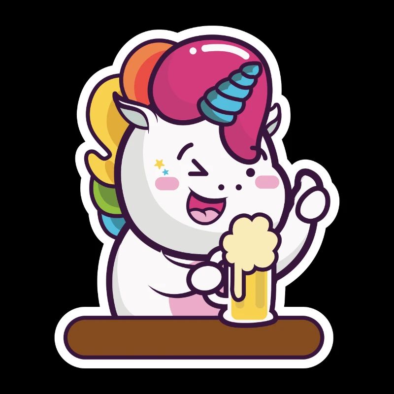 Bier trinkendes Einhorn auf dem