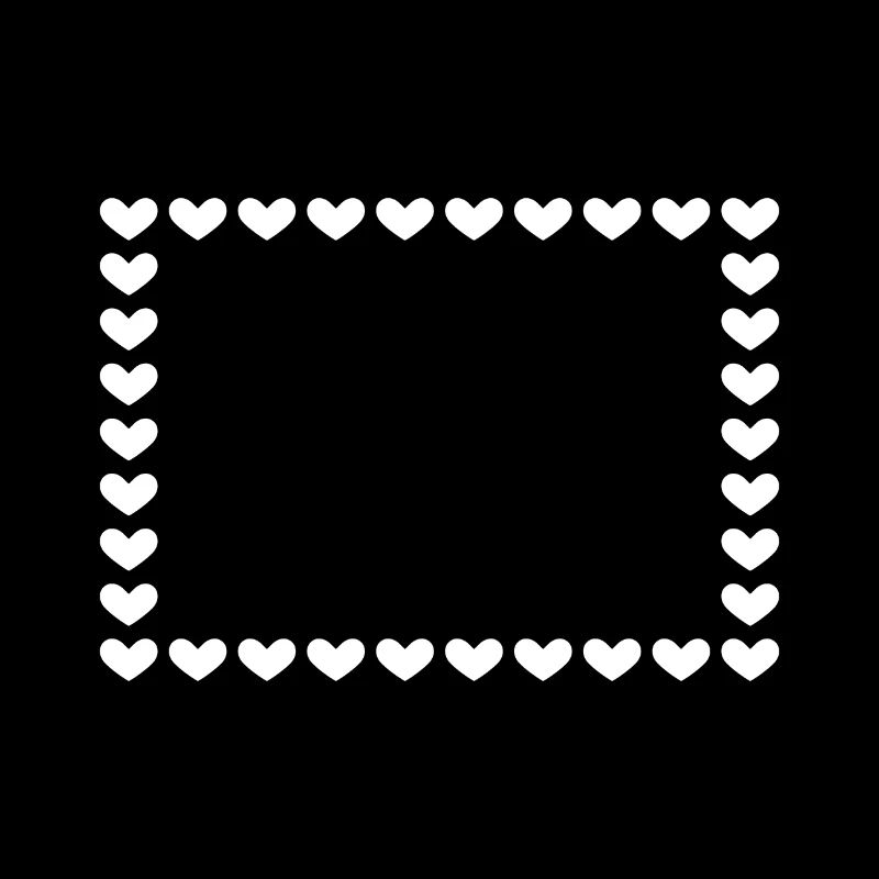 Rectangle frame heart customizable white