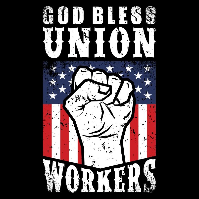 Gott segne Unionsarbeiter Pro Union Worker Protest Dark