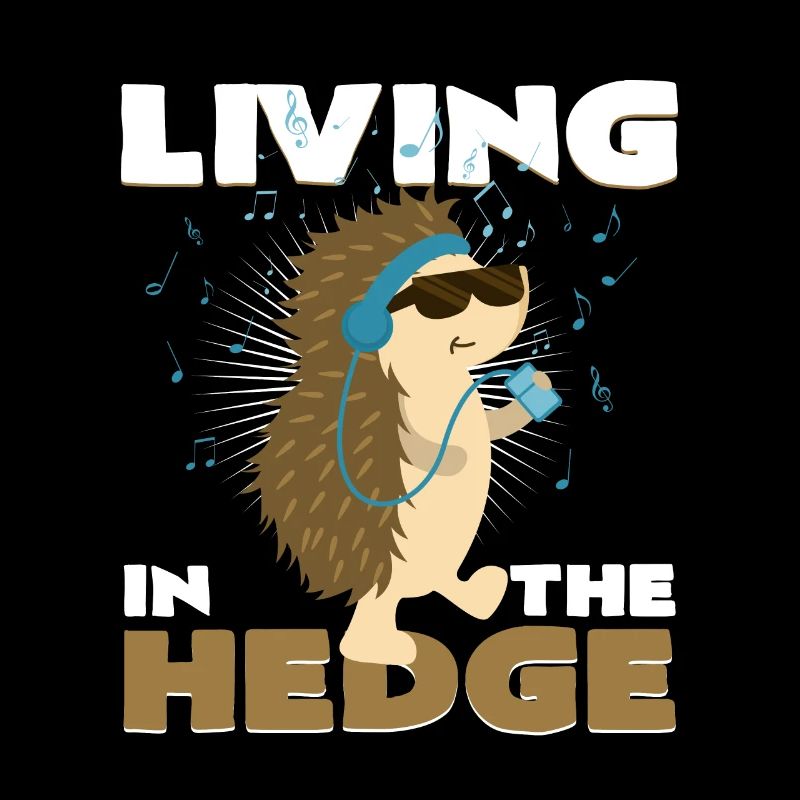 Cooler Igel mit Kopfhörern und Sonnenbrille Musik