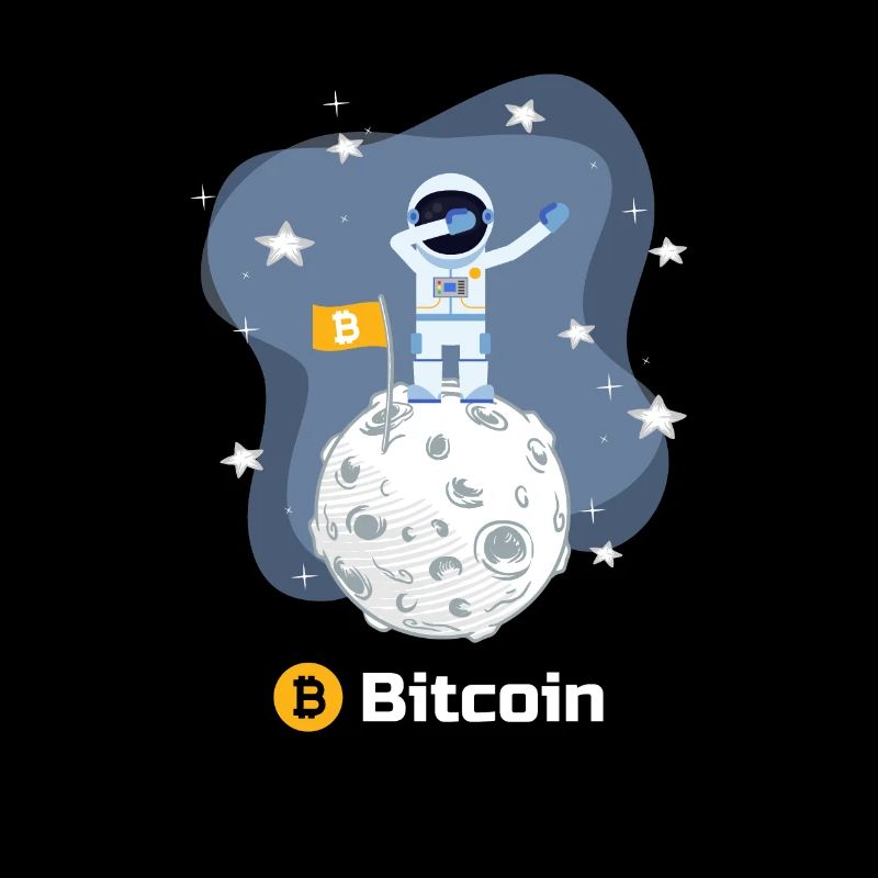 funny crypto Bitcoin moon astronaut dabbing